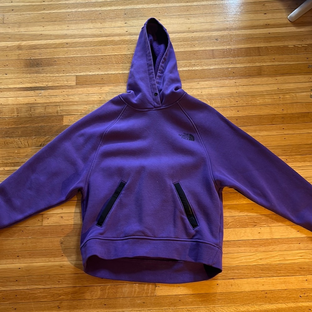 purple north face hoodie